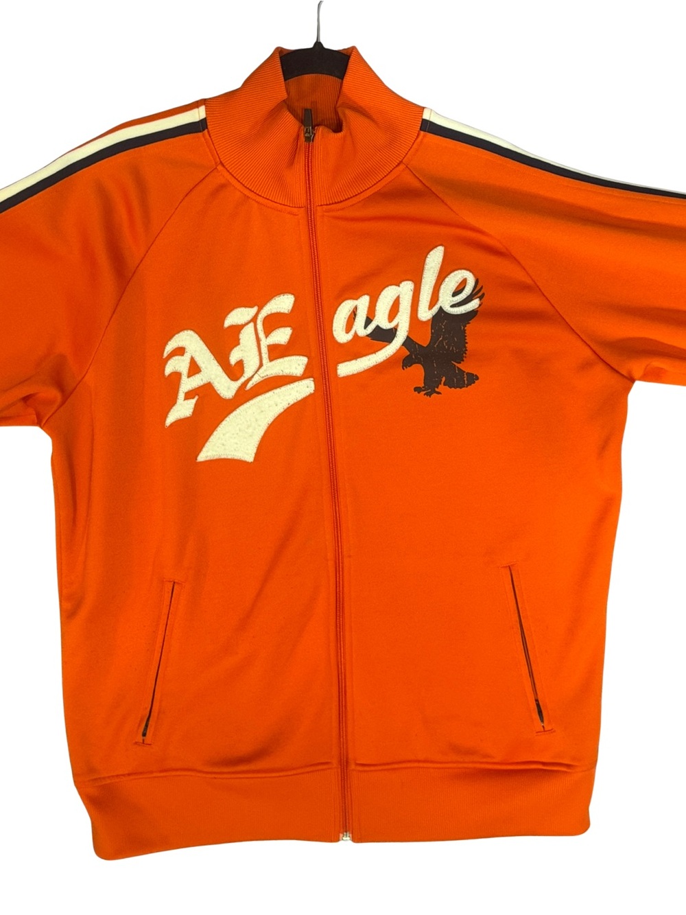 Vintage Y2K American Eagle Outfitters Orange Track Jacket with Contrast